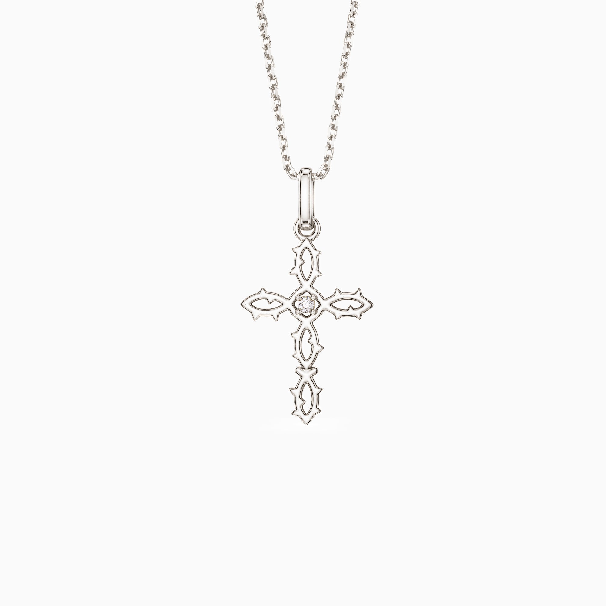 Thorn Cross Pendant Necklace