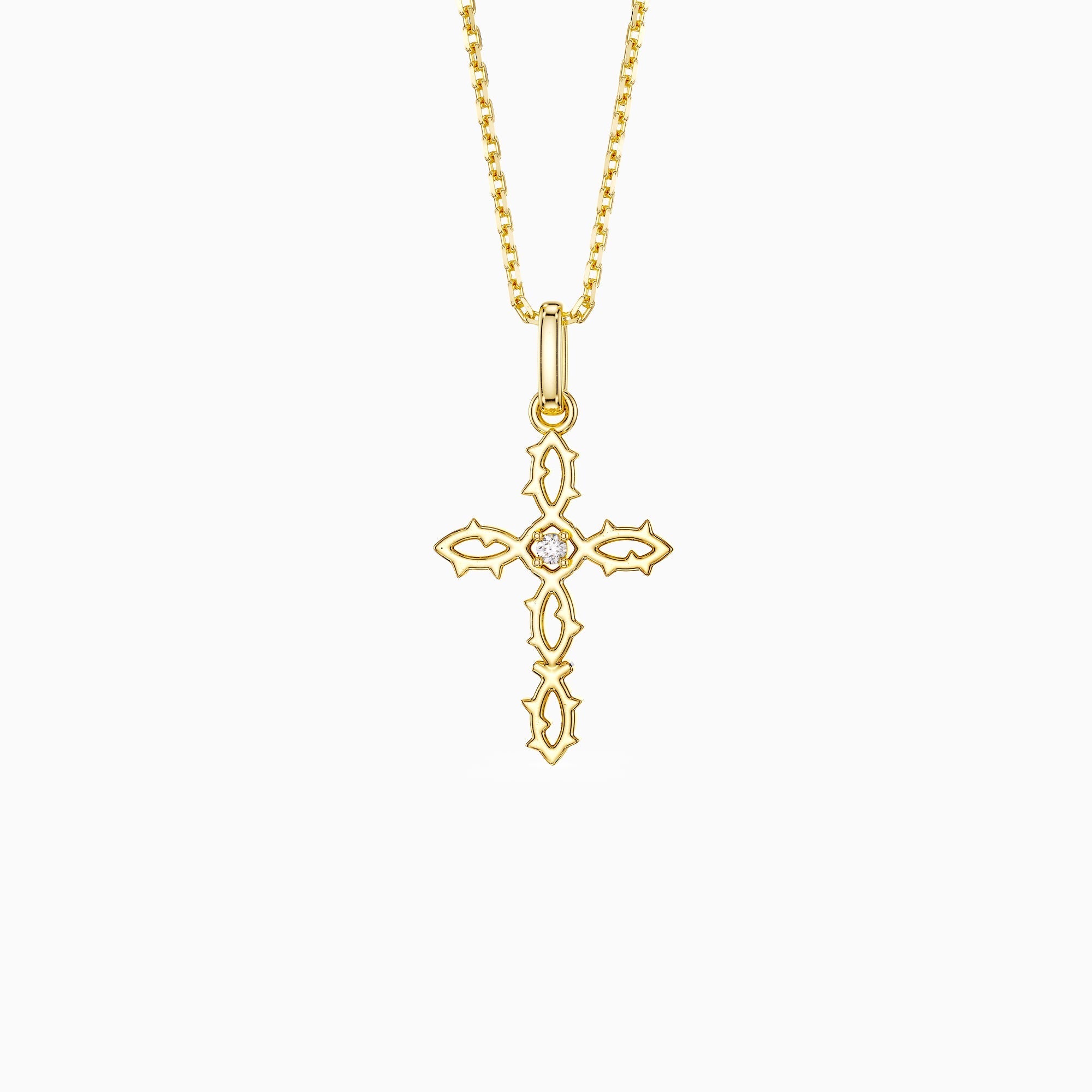 Thorn Cross Pendant Necklace