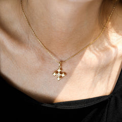 Clover Cross Charm Pendant Necklace