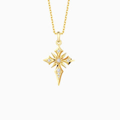 Star of Bethlehem Cross Pendant Necklace