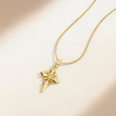 Star of Bethlehem Cross Pendant Necklace