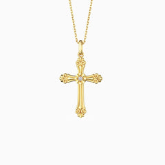 Baroque Cross Pendant Necklace