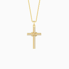 Infinity Knot Cross Pendant Necklace