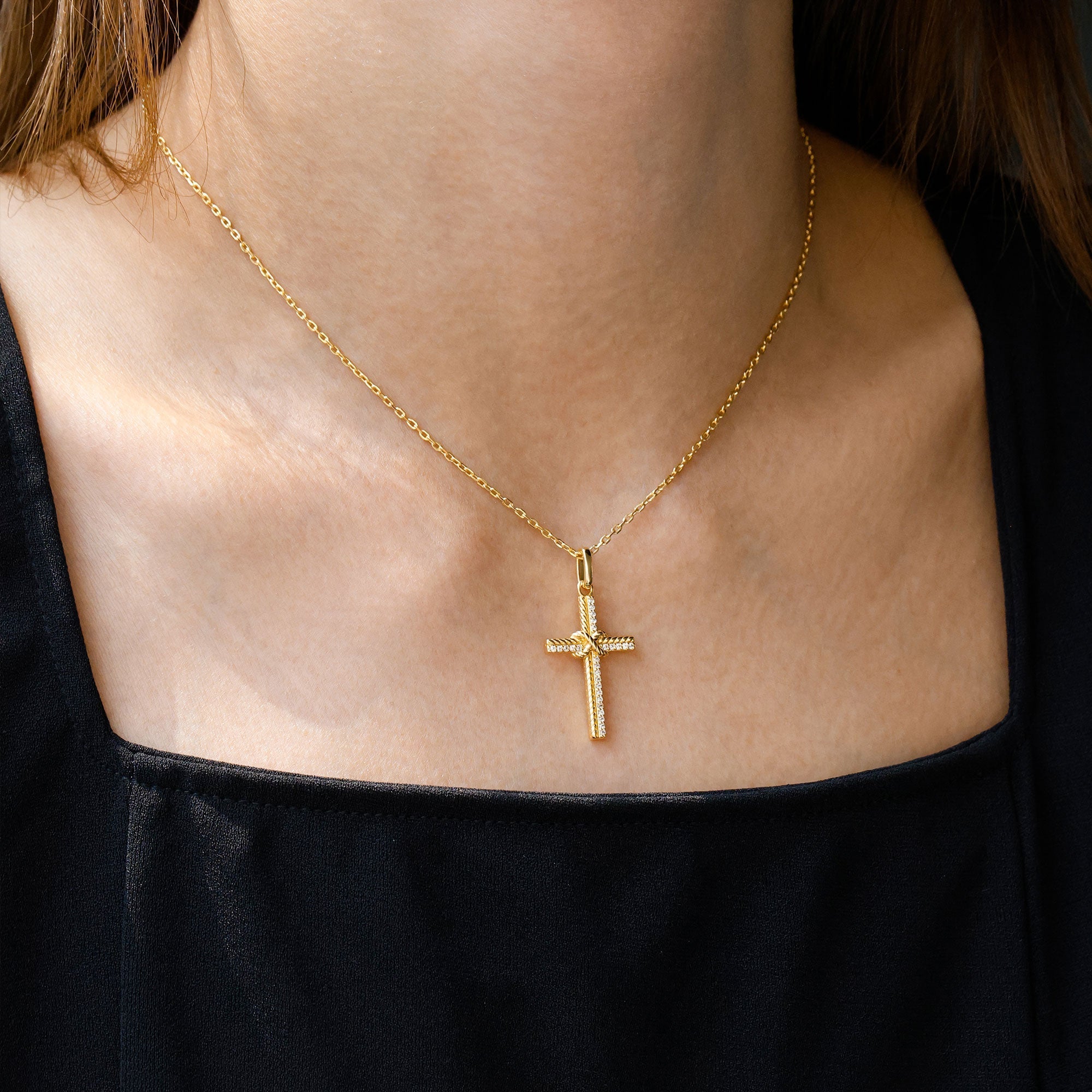 Infinity Knot Cross Pendant Necklace