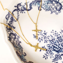 Interwoven Knot Cross Pendant Necklace