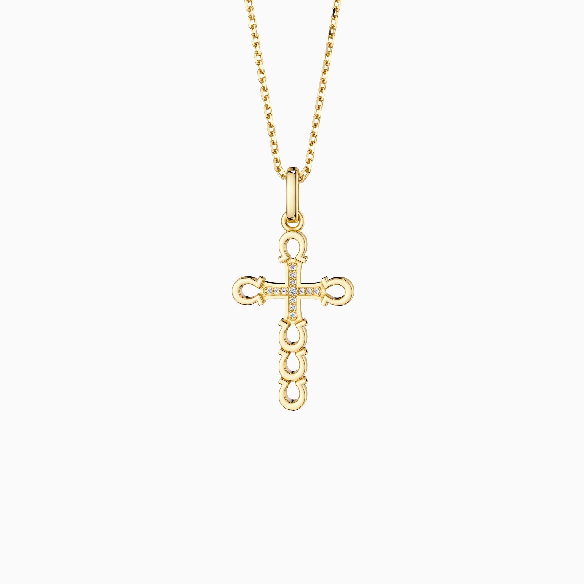 Horseshoe Cross Pendant Necklace