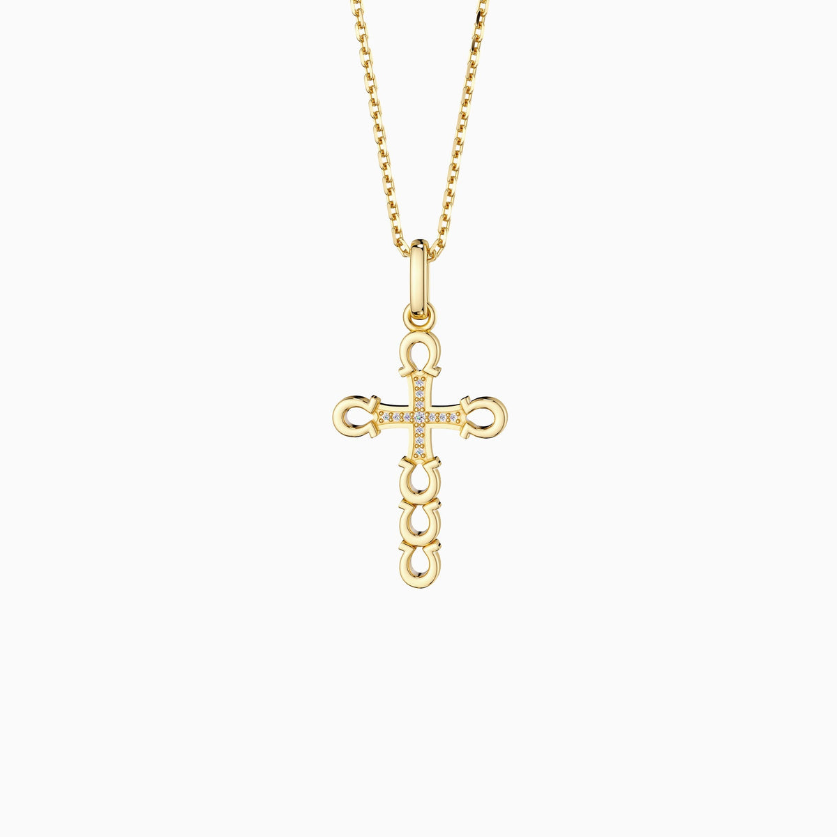 Horseshoe Cross Pendant Necklace