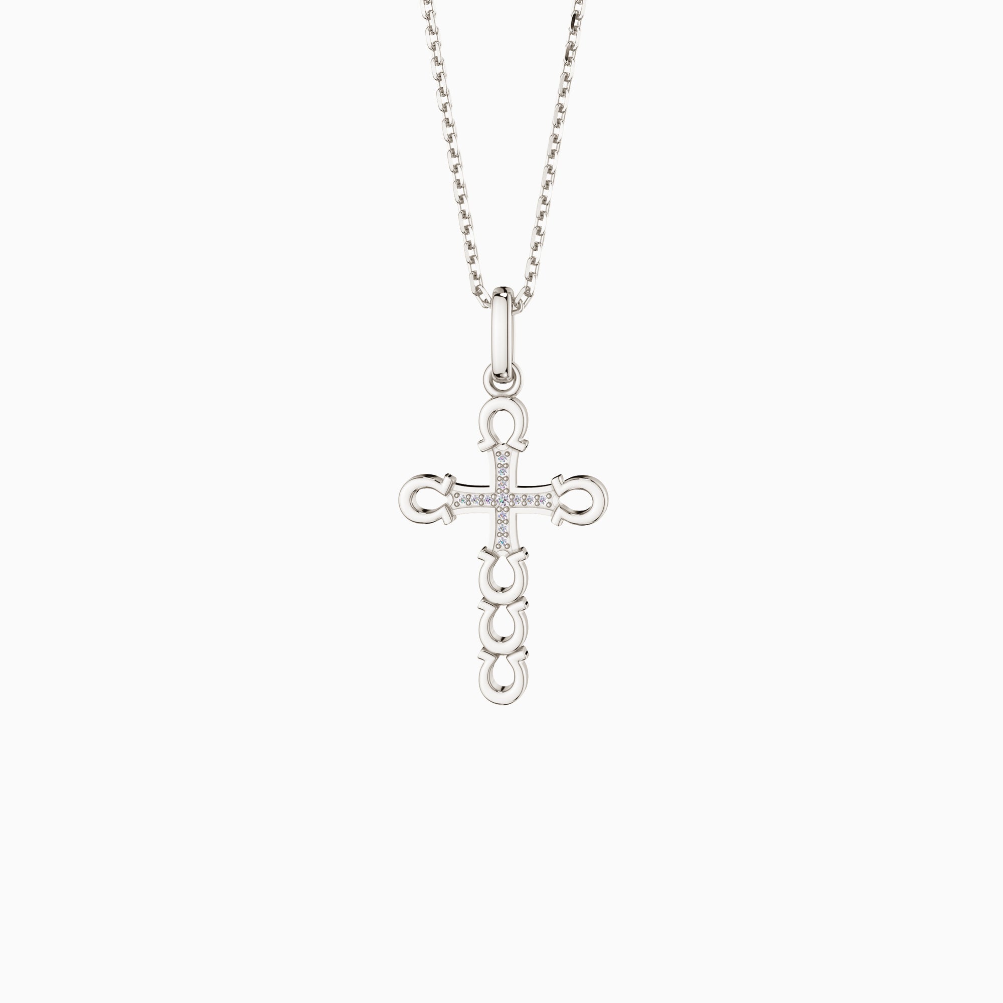 Horseshoe Cross Pendant Necklace