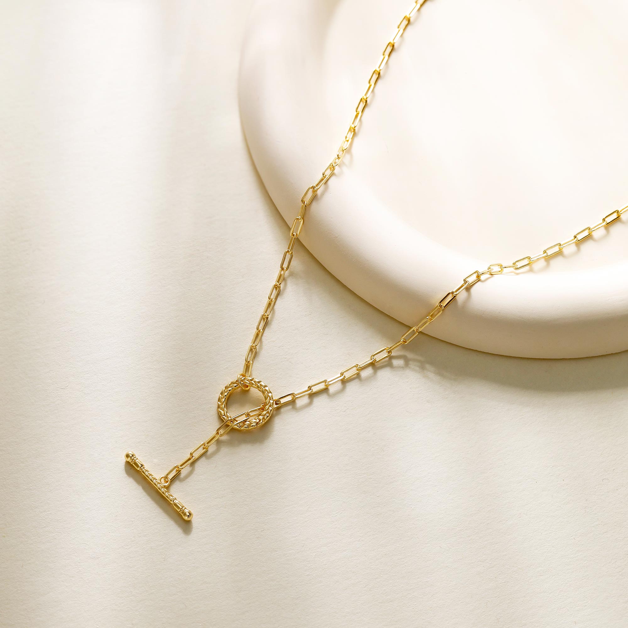 Manna Charm Builder Paperclip Chain Toggle Necklace