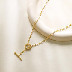 Manna Charm Builder Paperclip Chain Toggle Necklace