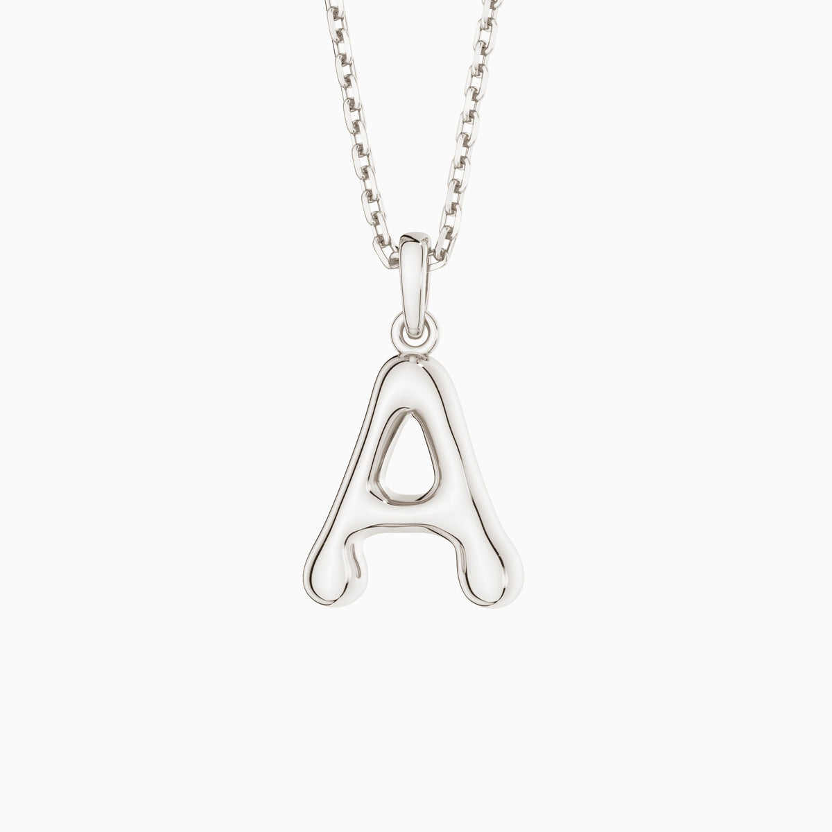 Bubble Initial Letter A-Z Pendant Necklace