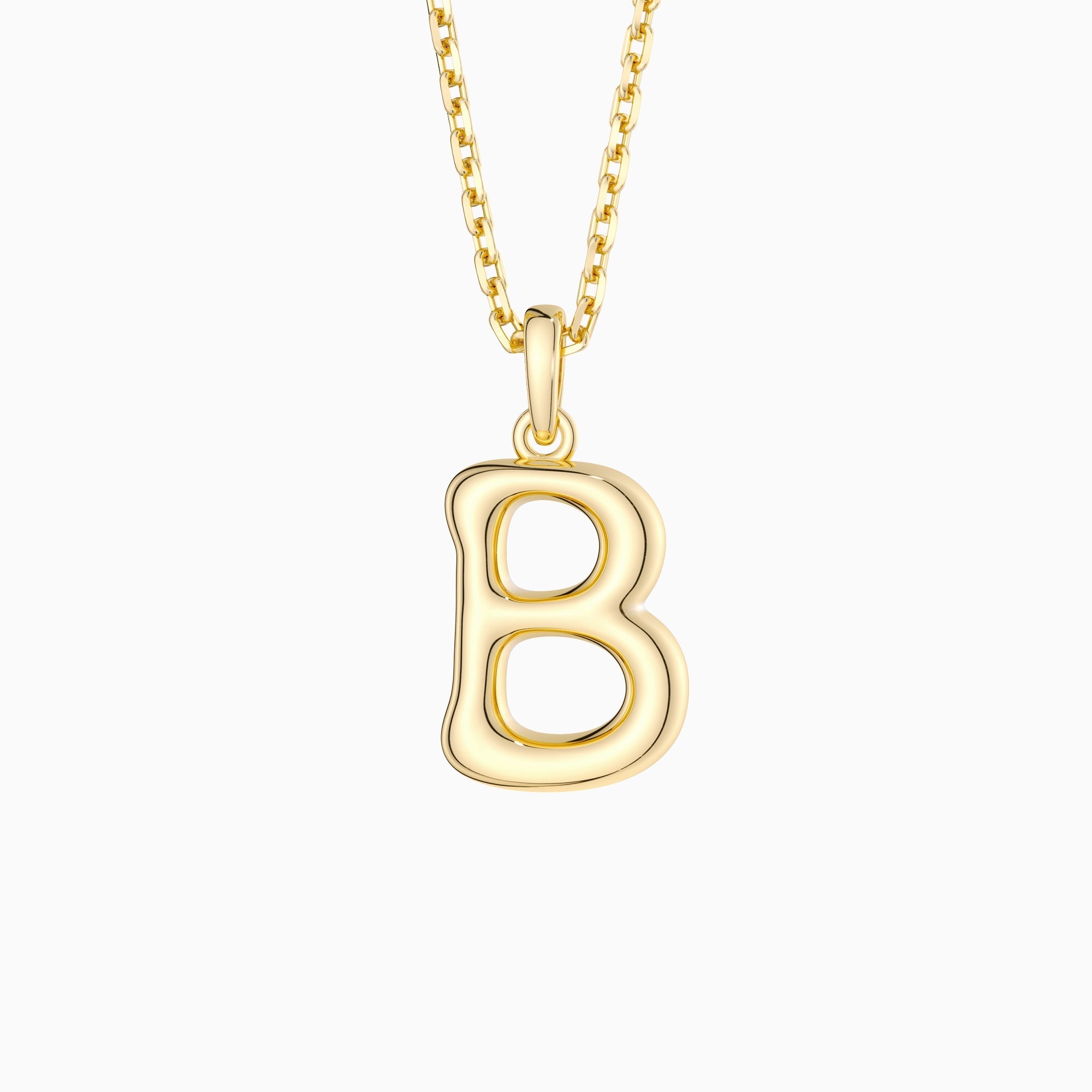 Bubble Initial Letter A-Z Pendant Necklace