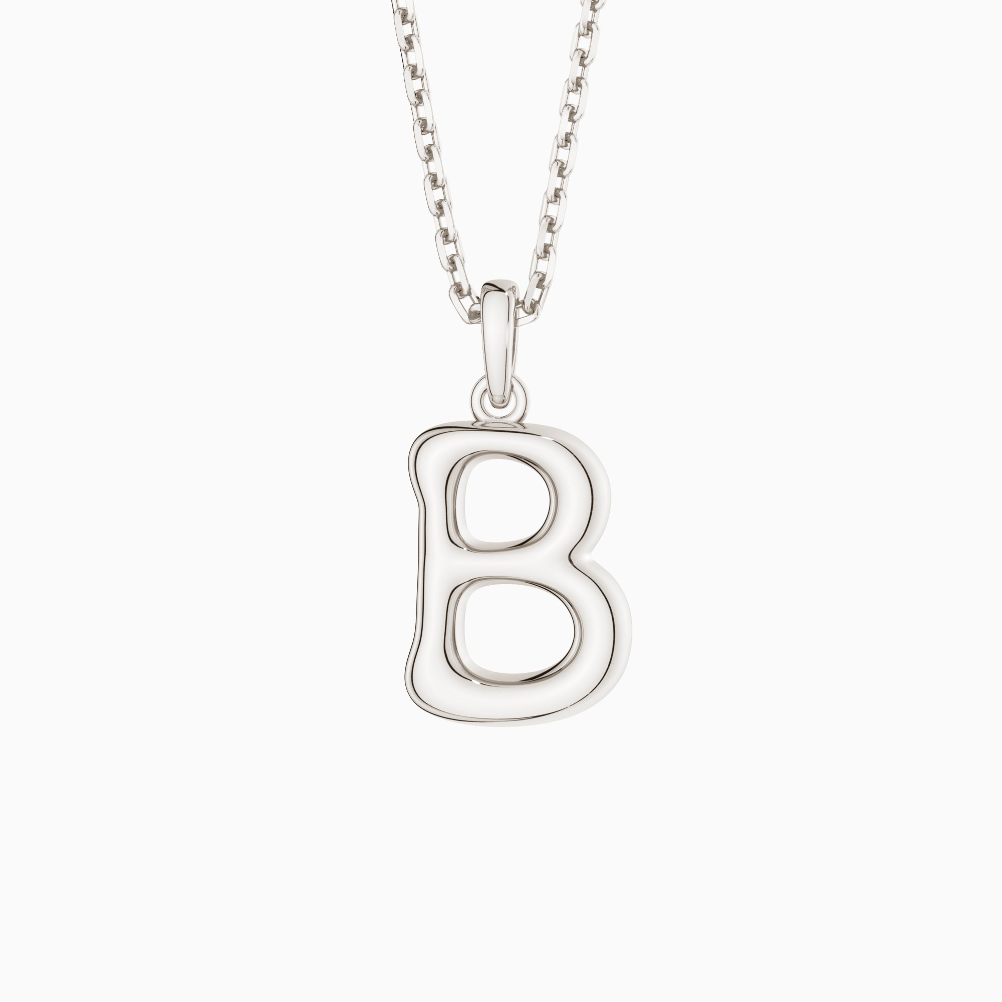 Bubble Initial Letter A-Z Pendant Necklace