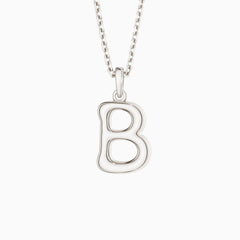 Bubble Initial Letter B Pendant Necklace