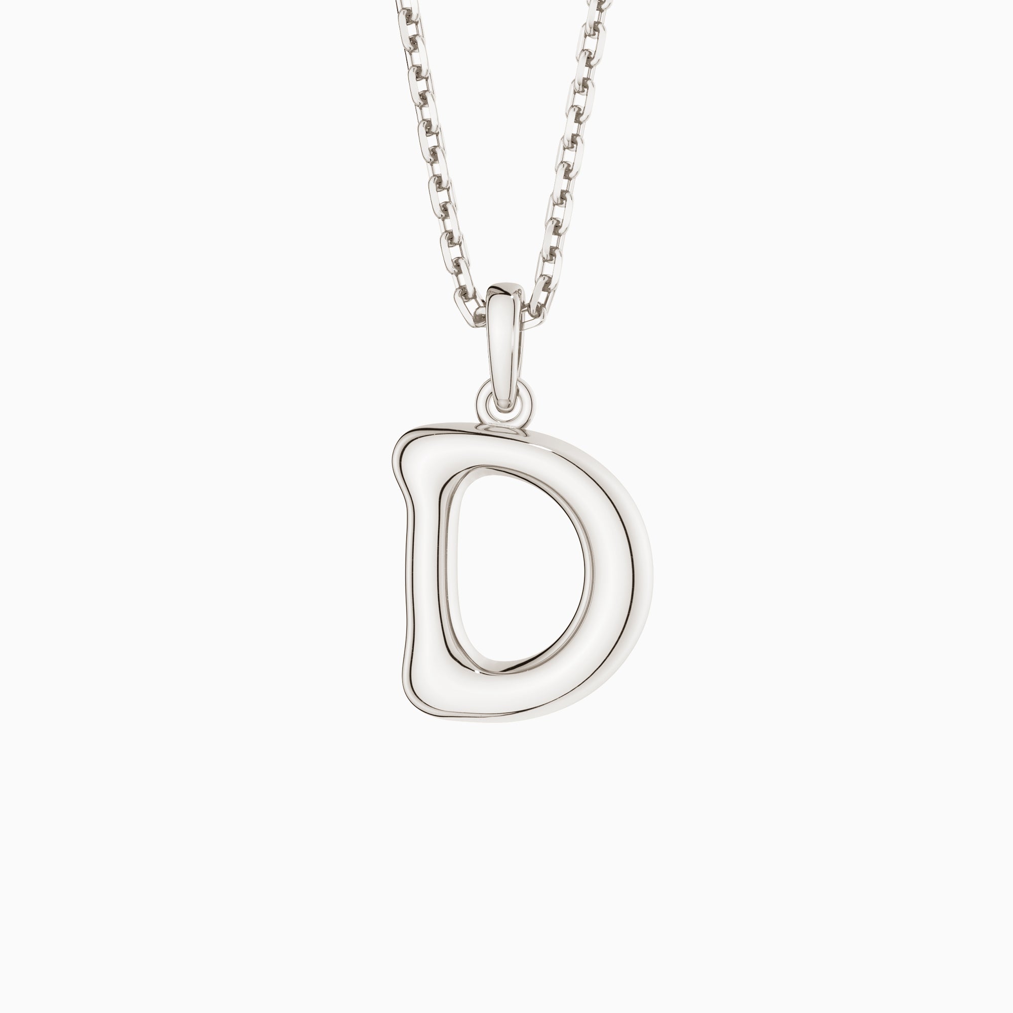 Bubble Initial Letter D Pendant Necklace