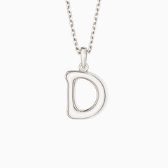 Bubble Initial Letter D Pendant Necklace