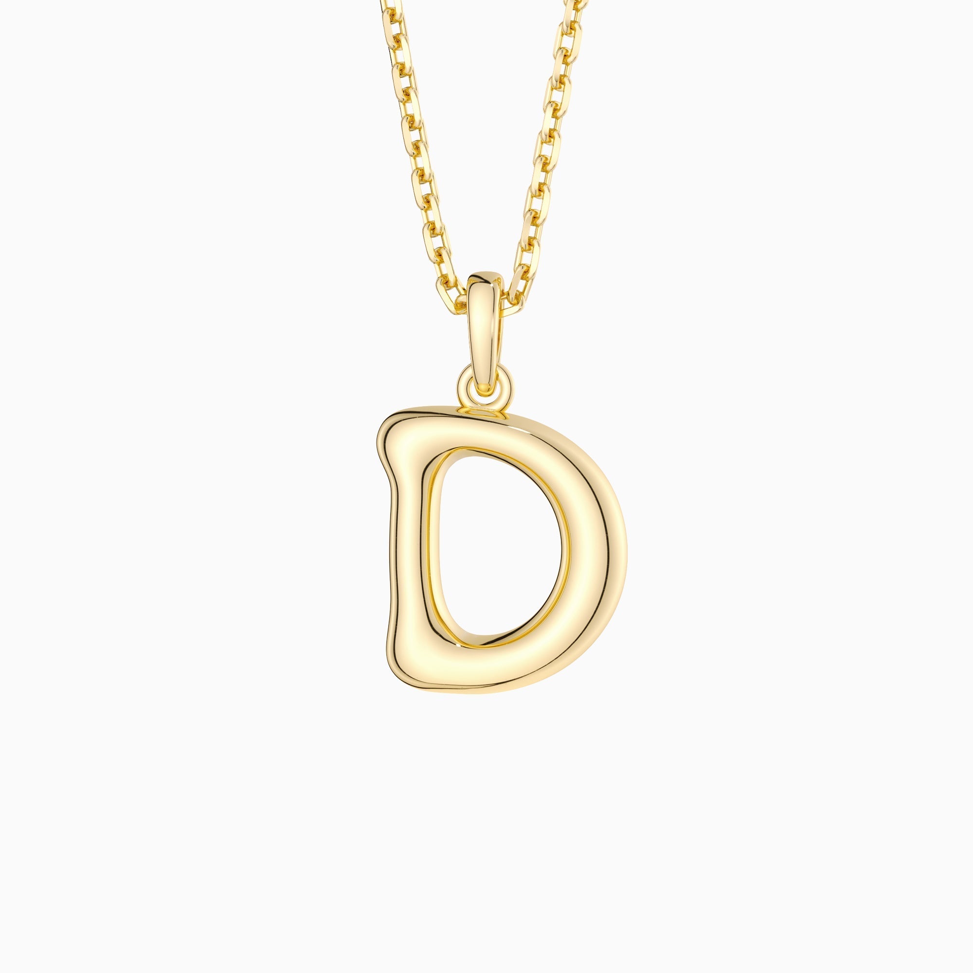 Bubble Initial Letter A-Z Pendant Necklace