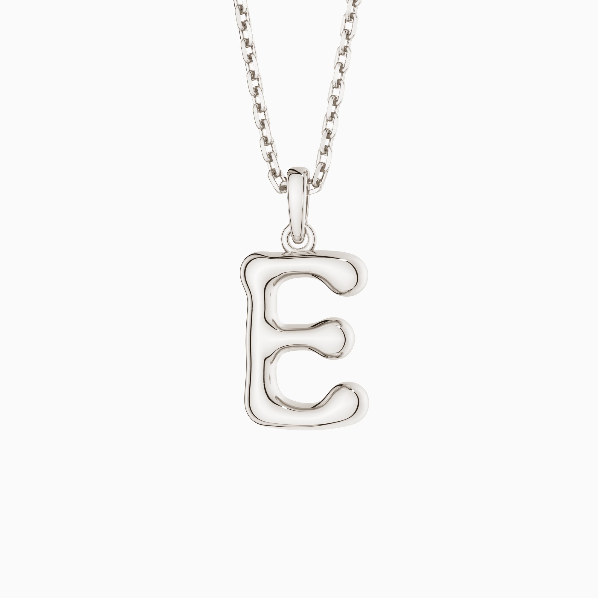 Bubble Initial Letter A-Z Pendant Necklace