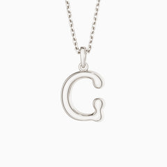 Bubble Initial Letter G Pendant Necklace