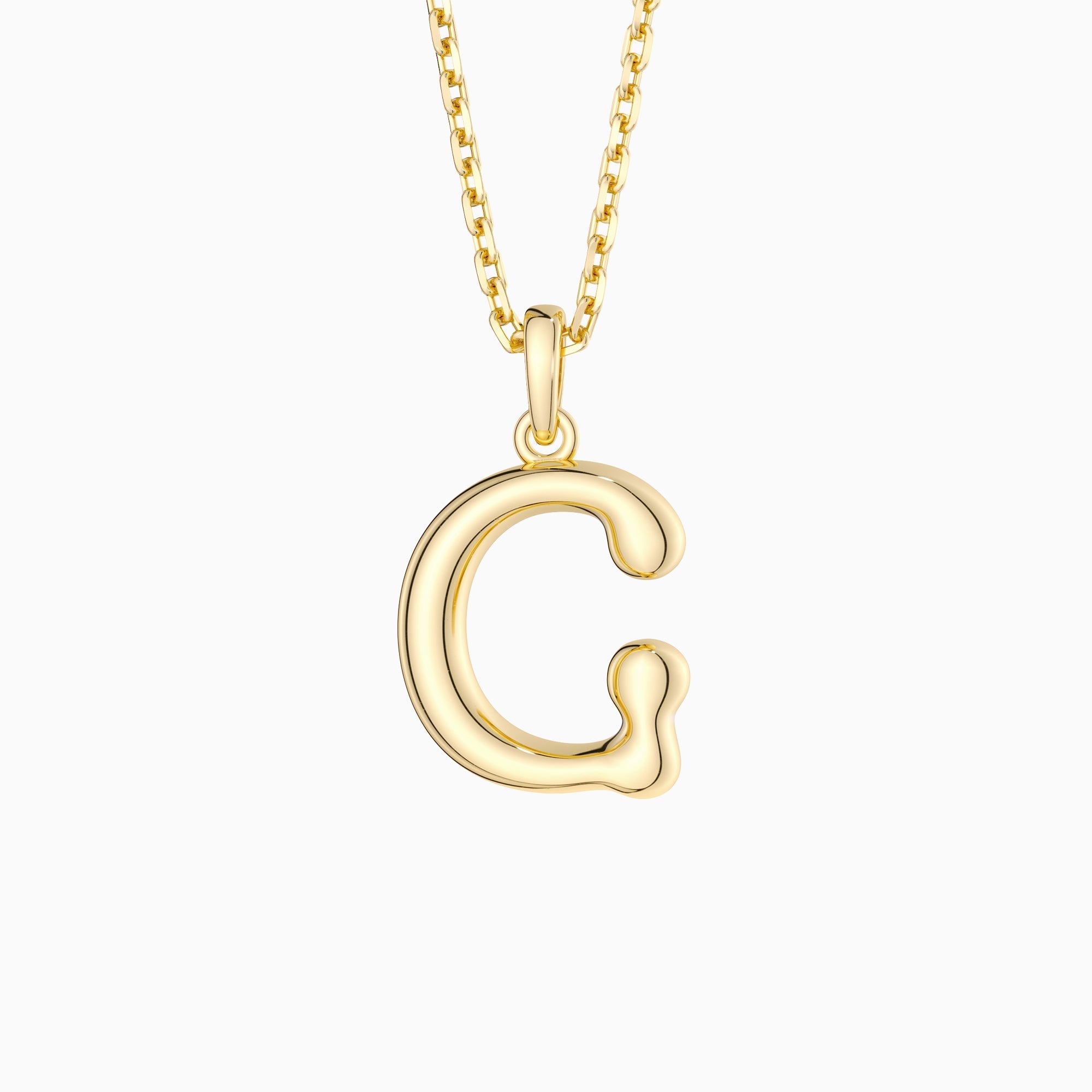 Bubble Initial Letter G Pendant Necklace