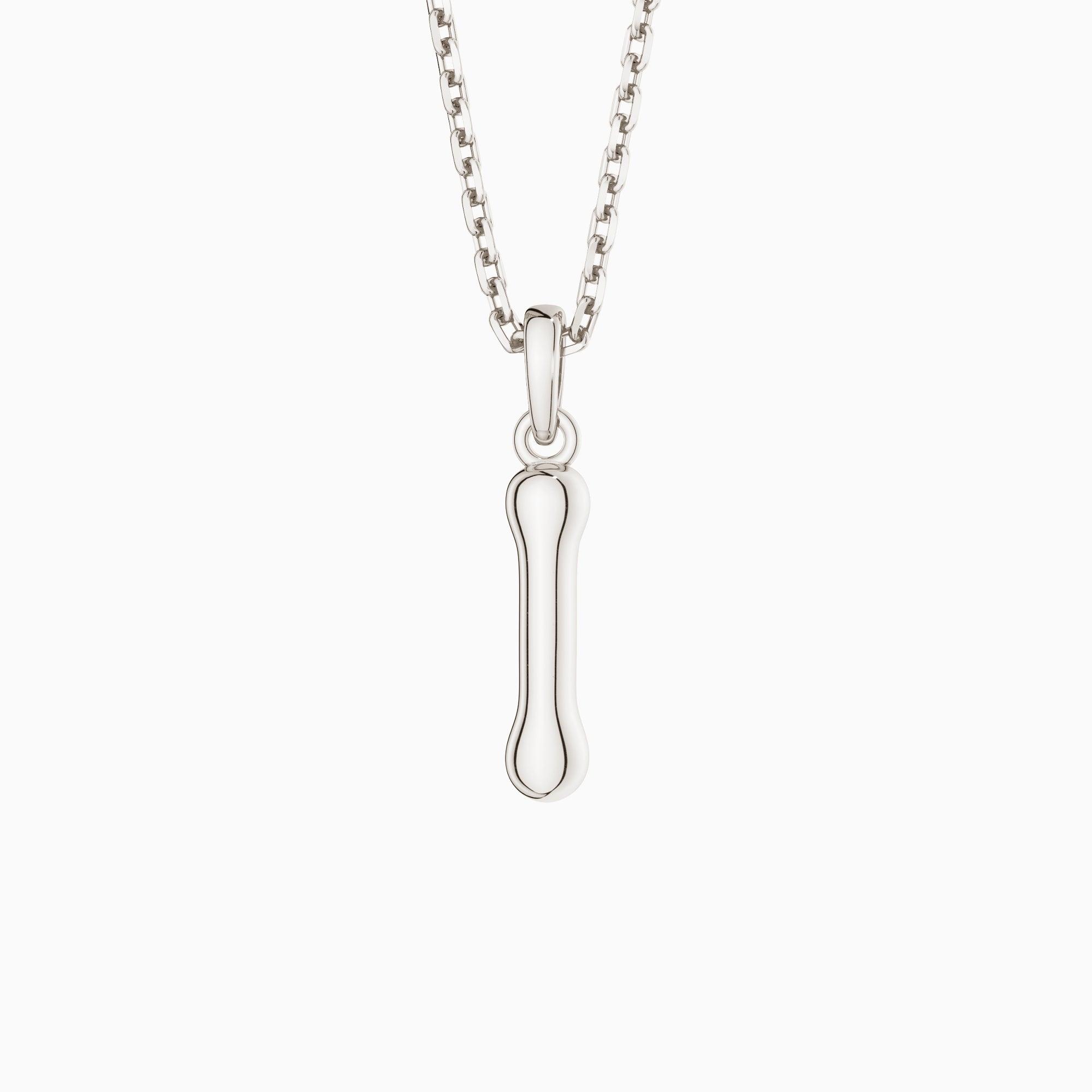 Bubble Initial Letter I Pendant Necklace