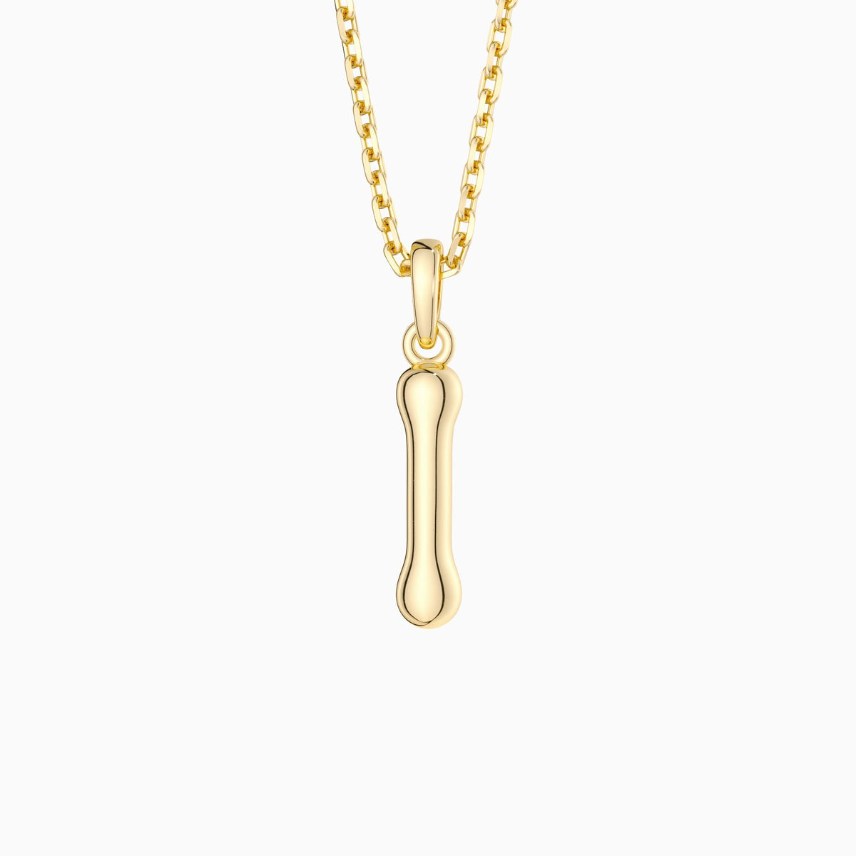 Bubble Initial Letter I Pendant Necklace