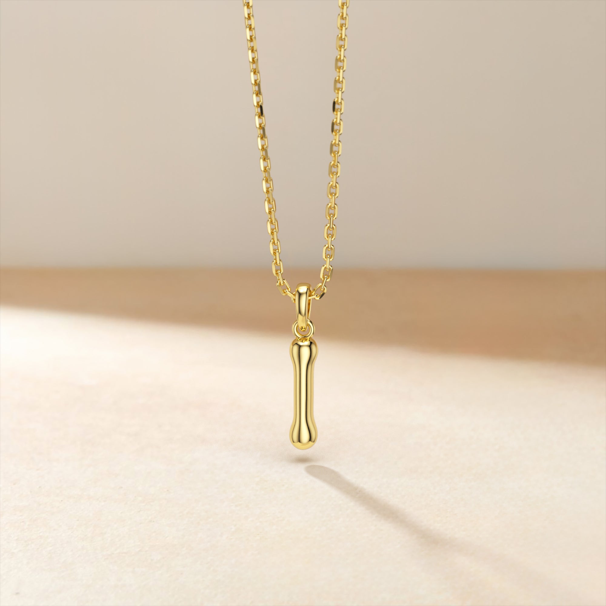 Bubble Initial Letter I Pendant Necklace