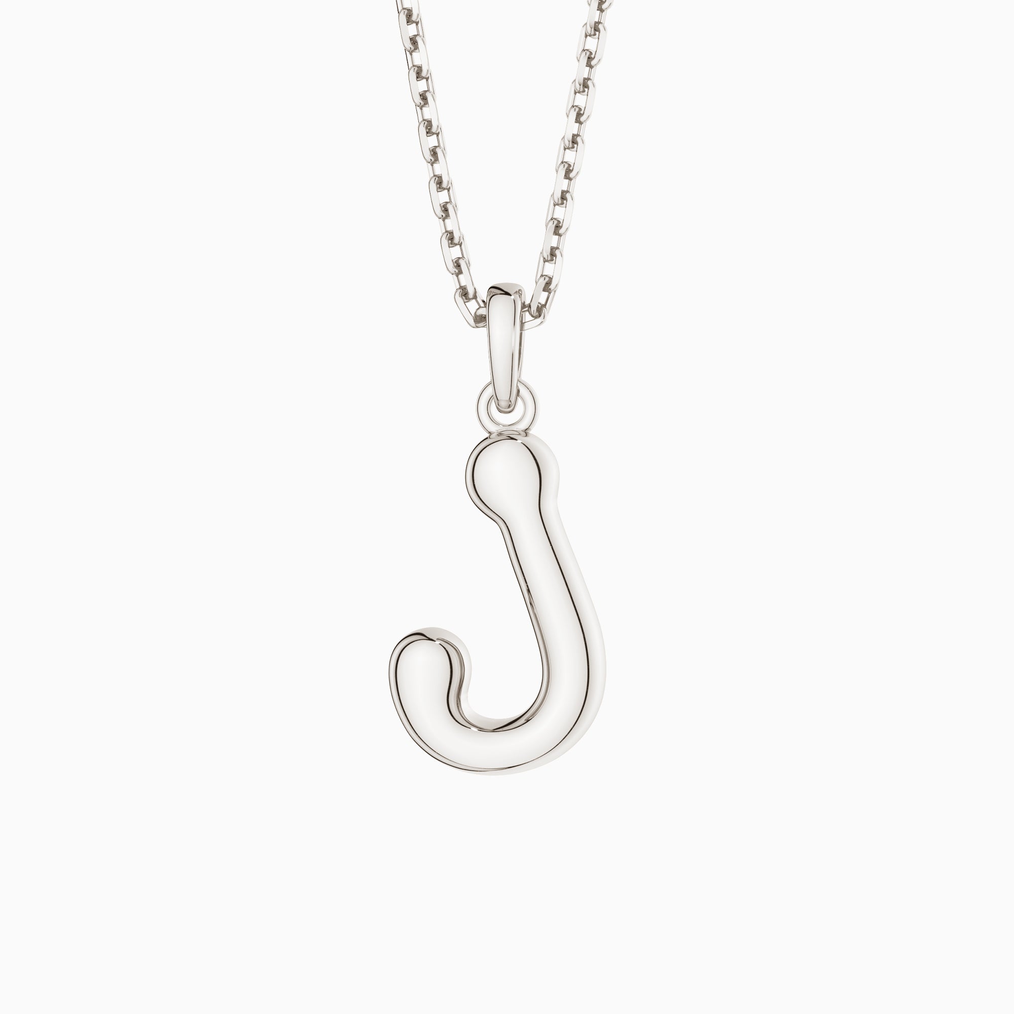 Bubble Initial Letter A-Z Pendant Necklace