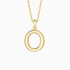 Bubble Initial Letter O Pendant Necklace