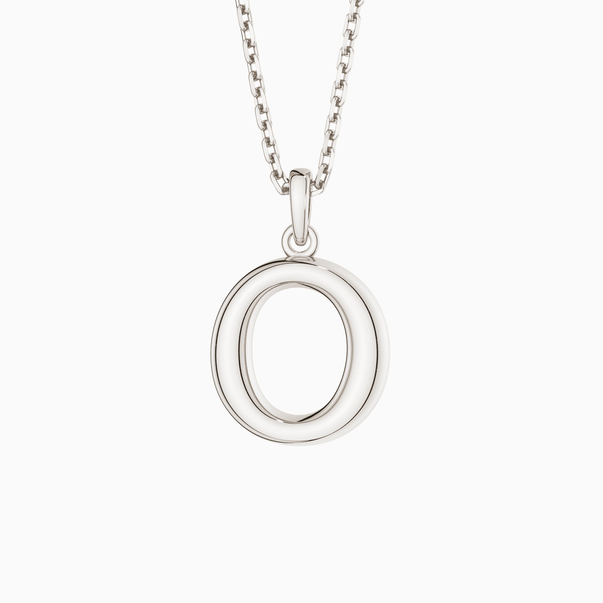 Bubble Initial Letter O Pendant Necklace