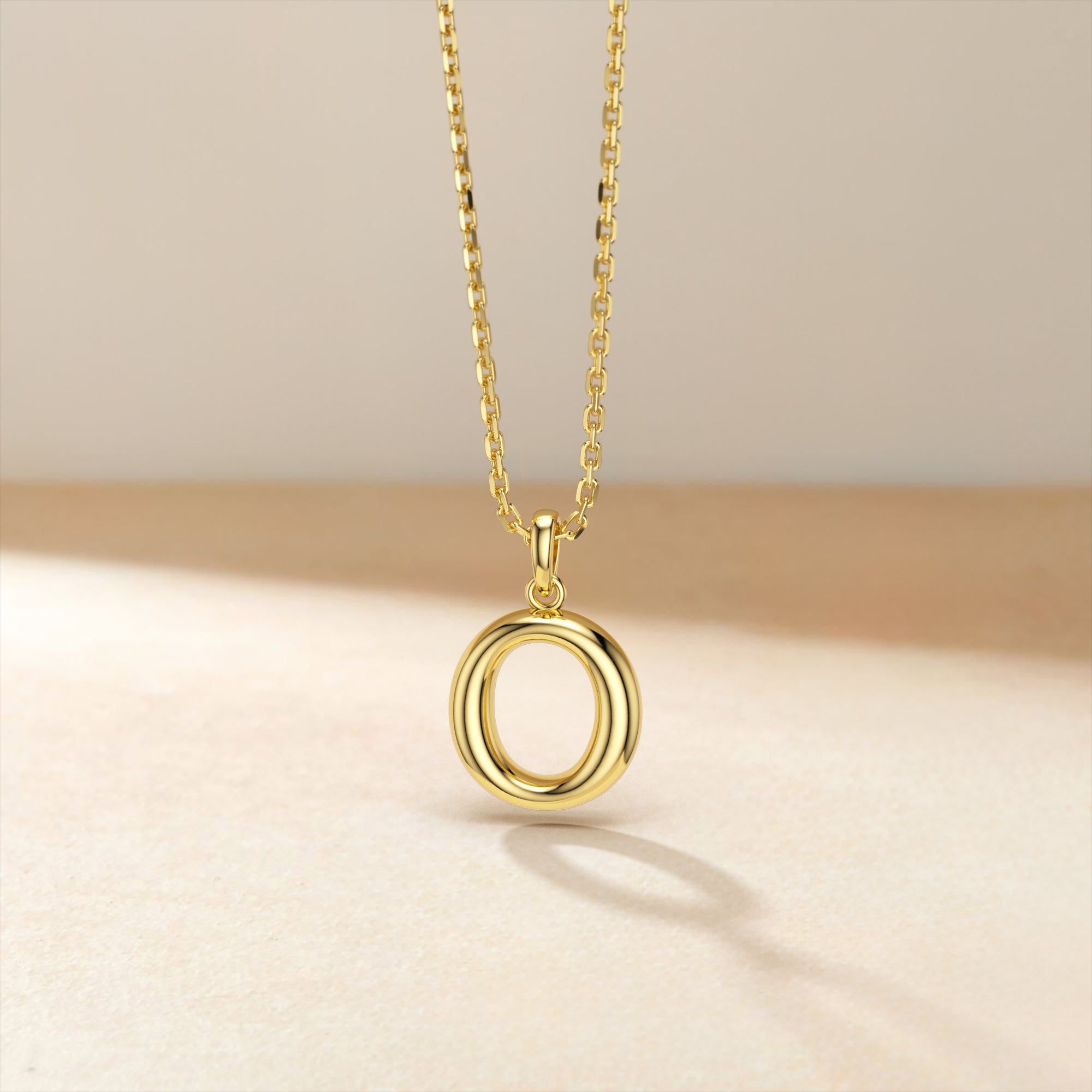 Bubble Initial Letter O Pendant Necklace