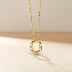 Bubble Initial Letter O Pendant Necklace