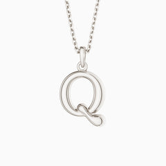 Bubble Initial Letter A-Z Pendant Necklace