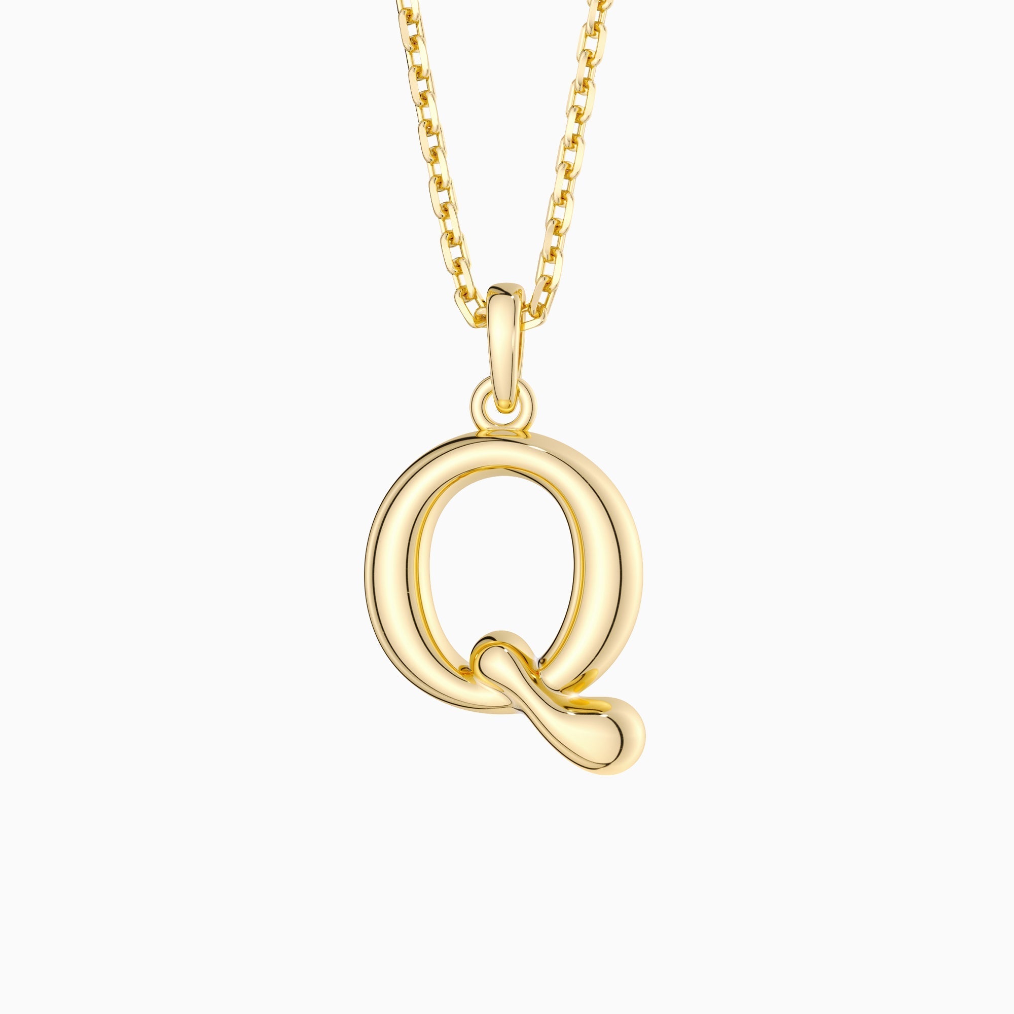 Bubble Initial Letter A-Z Pendant Necklace