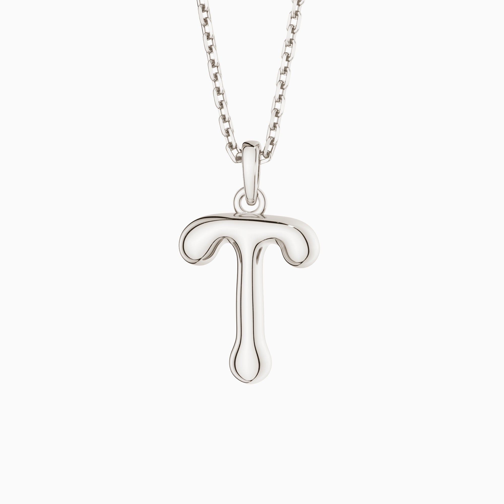 Bubble Initial Letter A-Z Pendant Necklace