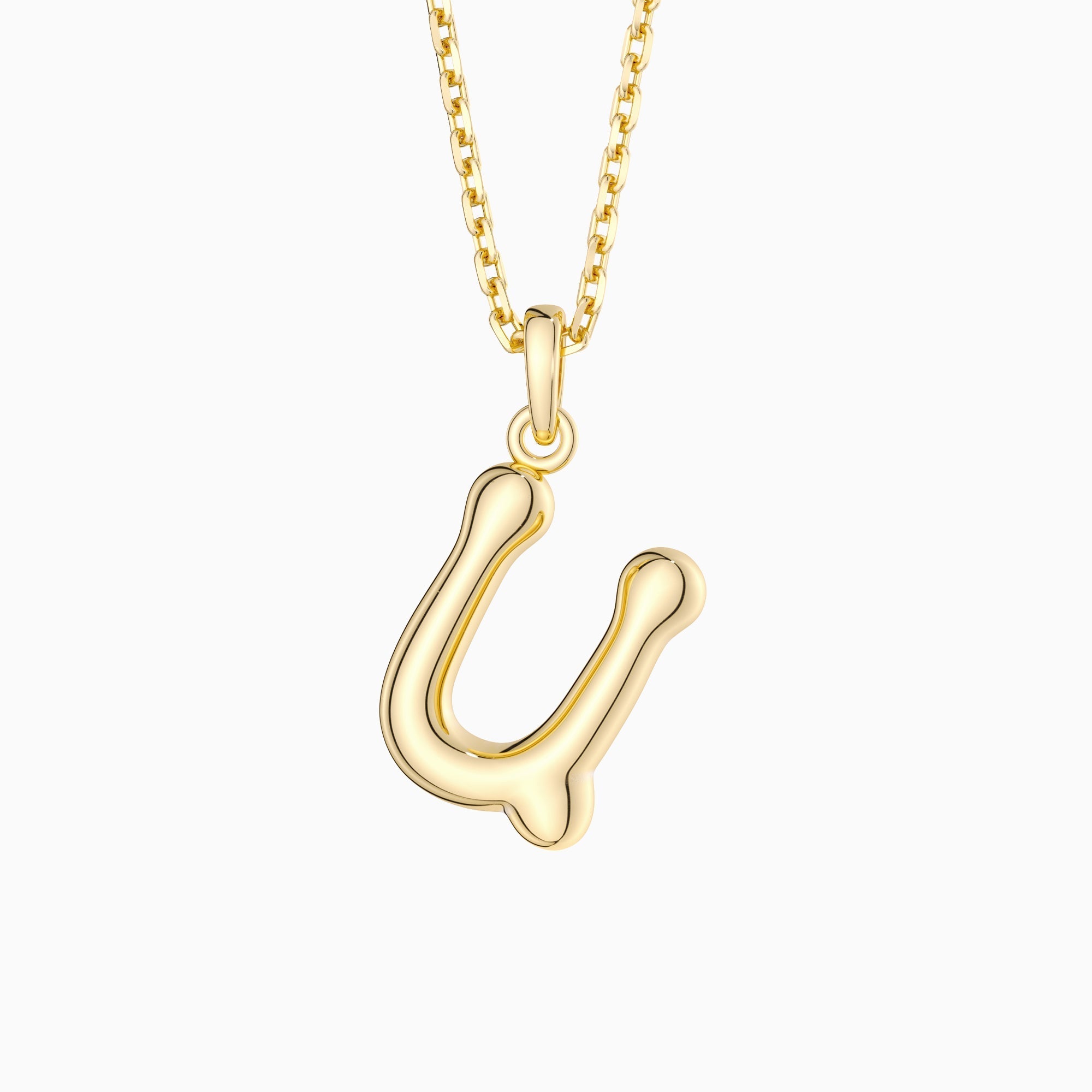 Bubble Initial Letter A-Z Pendant Necklace