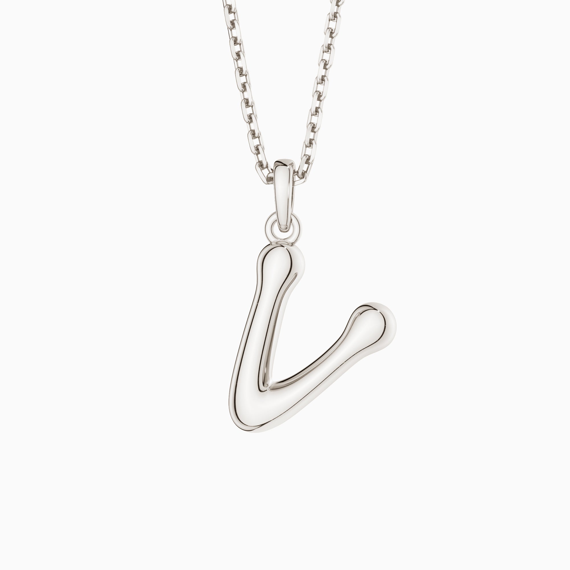 Bubble Initial Letter A-Z Pendant Necklace