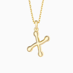 Bubble Initial Letter X Pendant Necklace