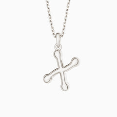 Bubble Initial Letter X Pendant Necklace