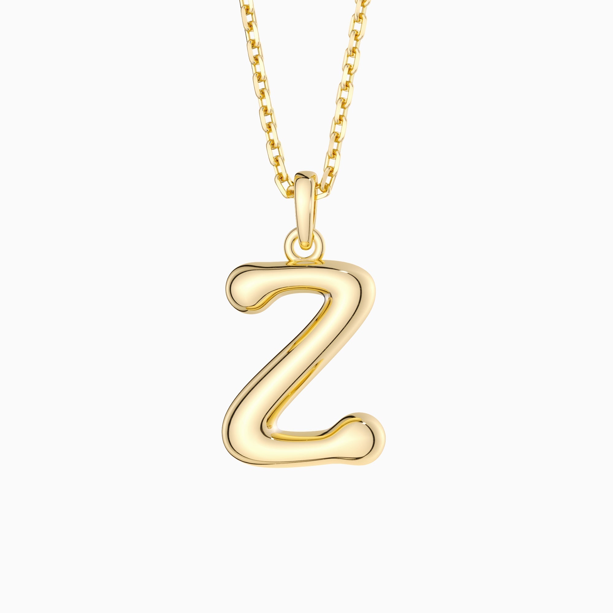Bubble Initial Letter Z Pendant Necklace