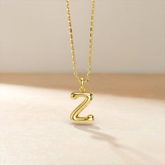 Bubble Initial Letter Z Pendant Necklace