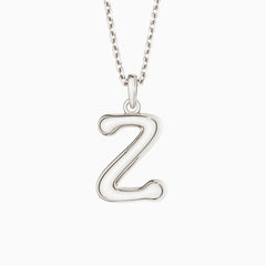 Bubble Initial Letter Z Pendant Necklace