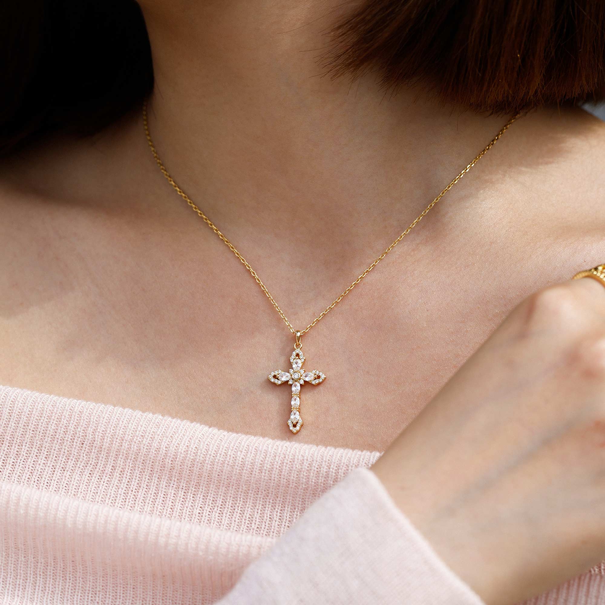 Helena Cross Pendant Necklace