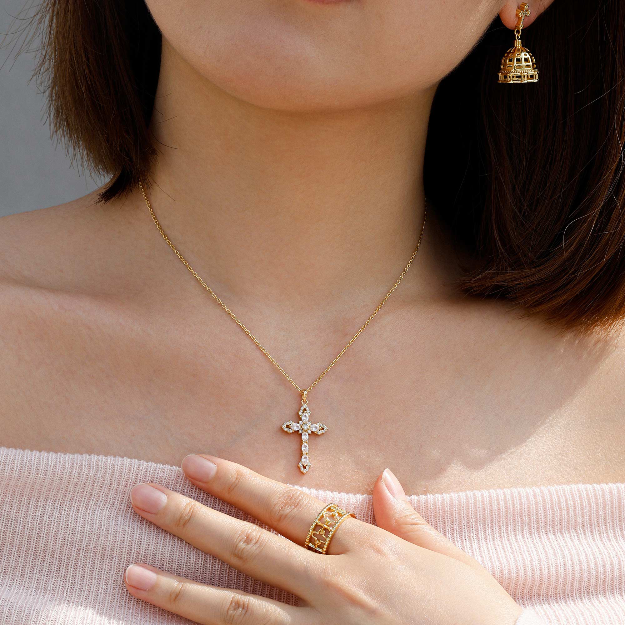 Helena Cross Pendant Necklace