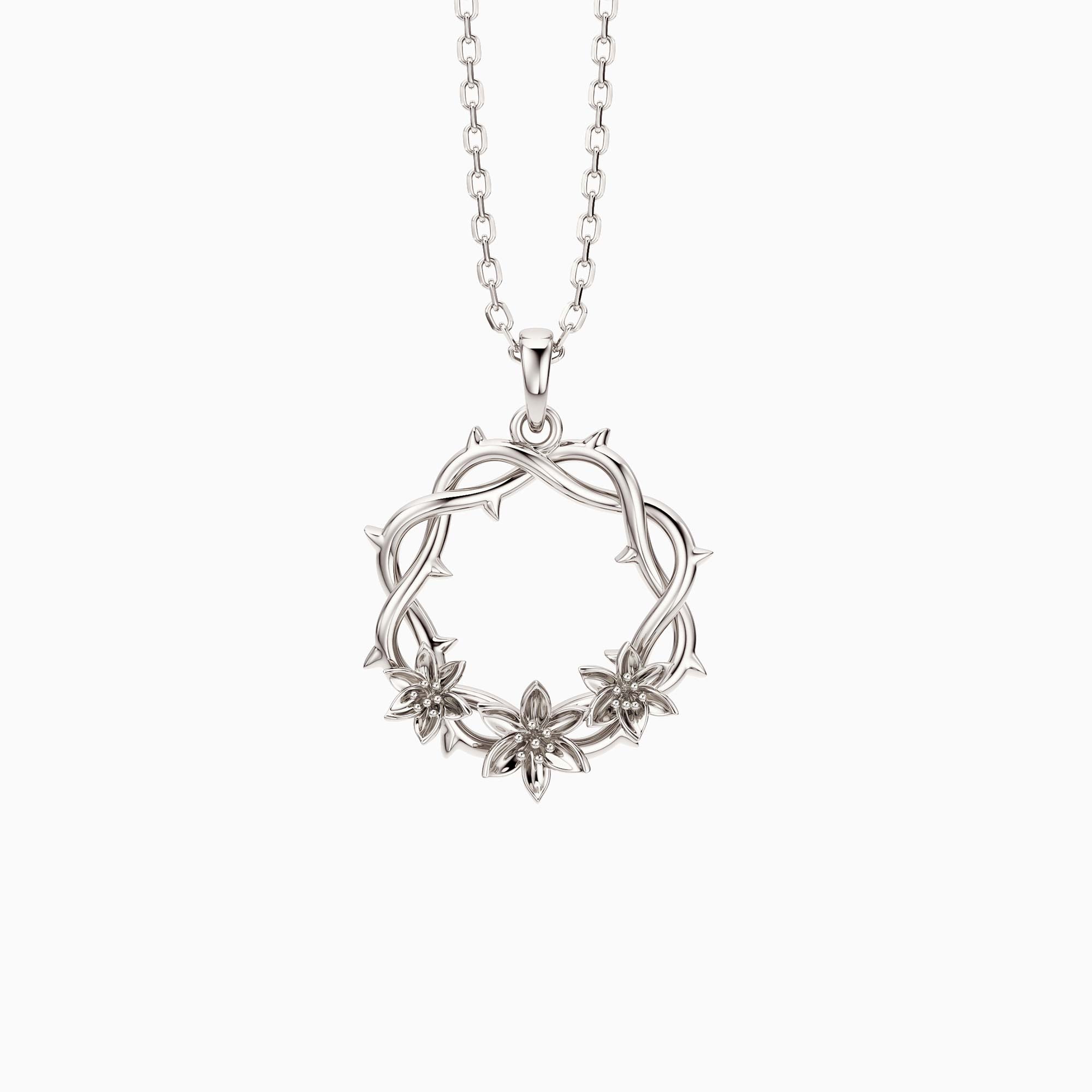 Crown of Thorns Lily Pendant Necklace