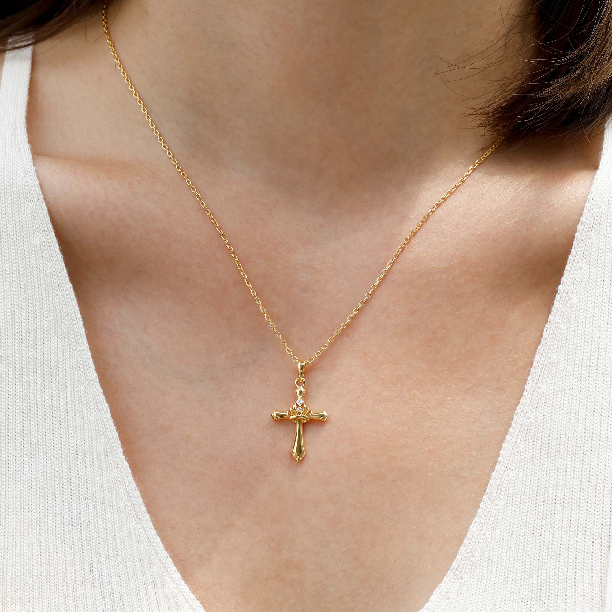 Crown Cross Necklace