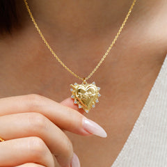 Sacred Heart Rose Necklace