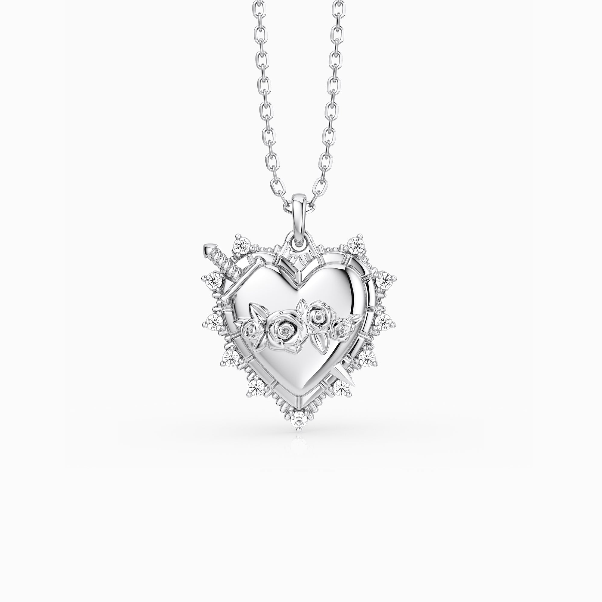 Sacred Heart Rose Necklace