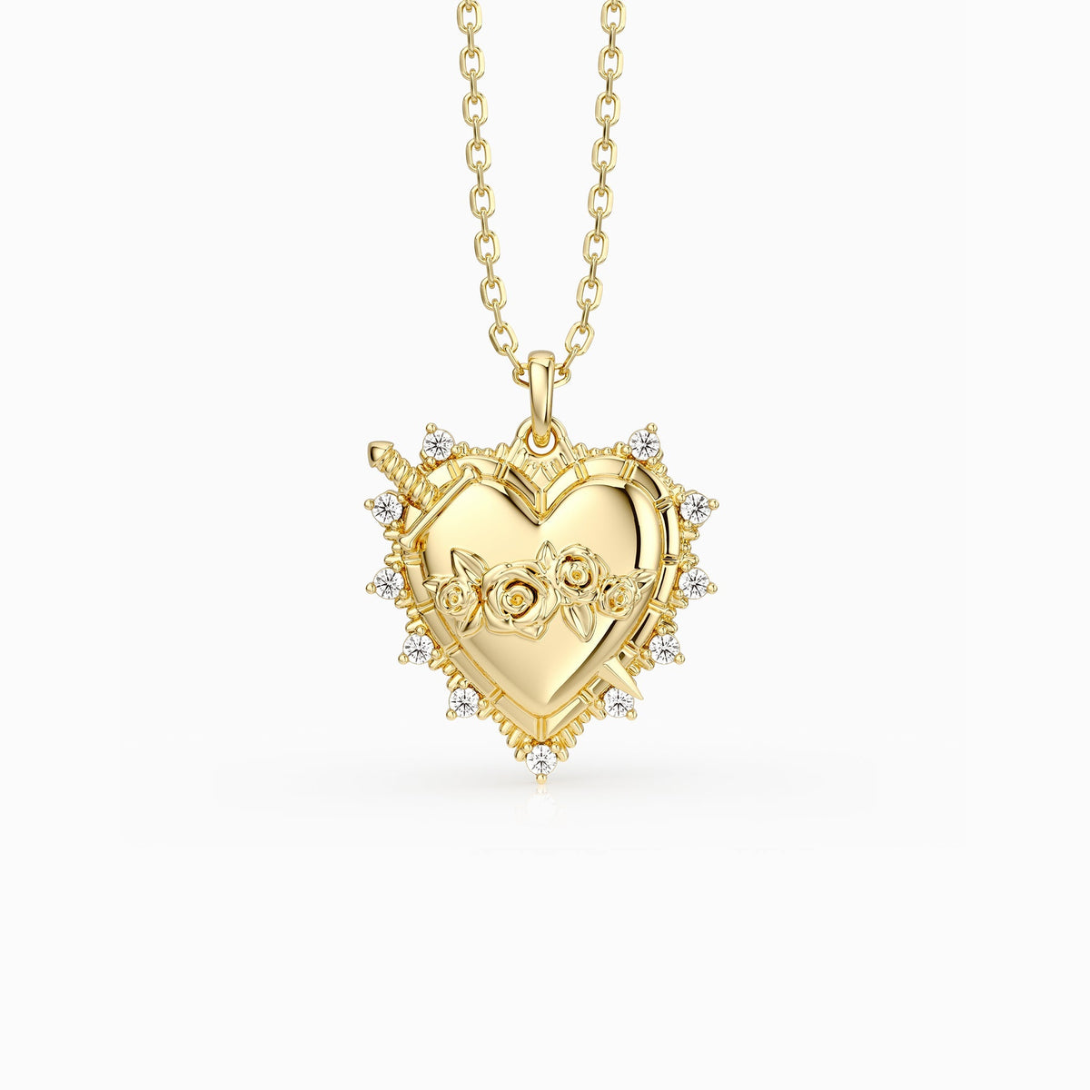Sacred Heart Rose Necklace