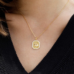 Sacred Rose Heart Medallion Necklace